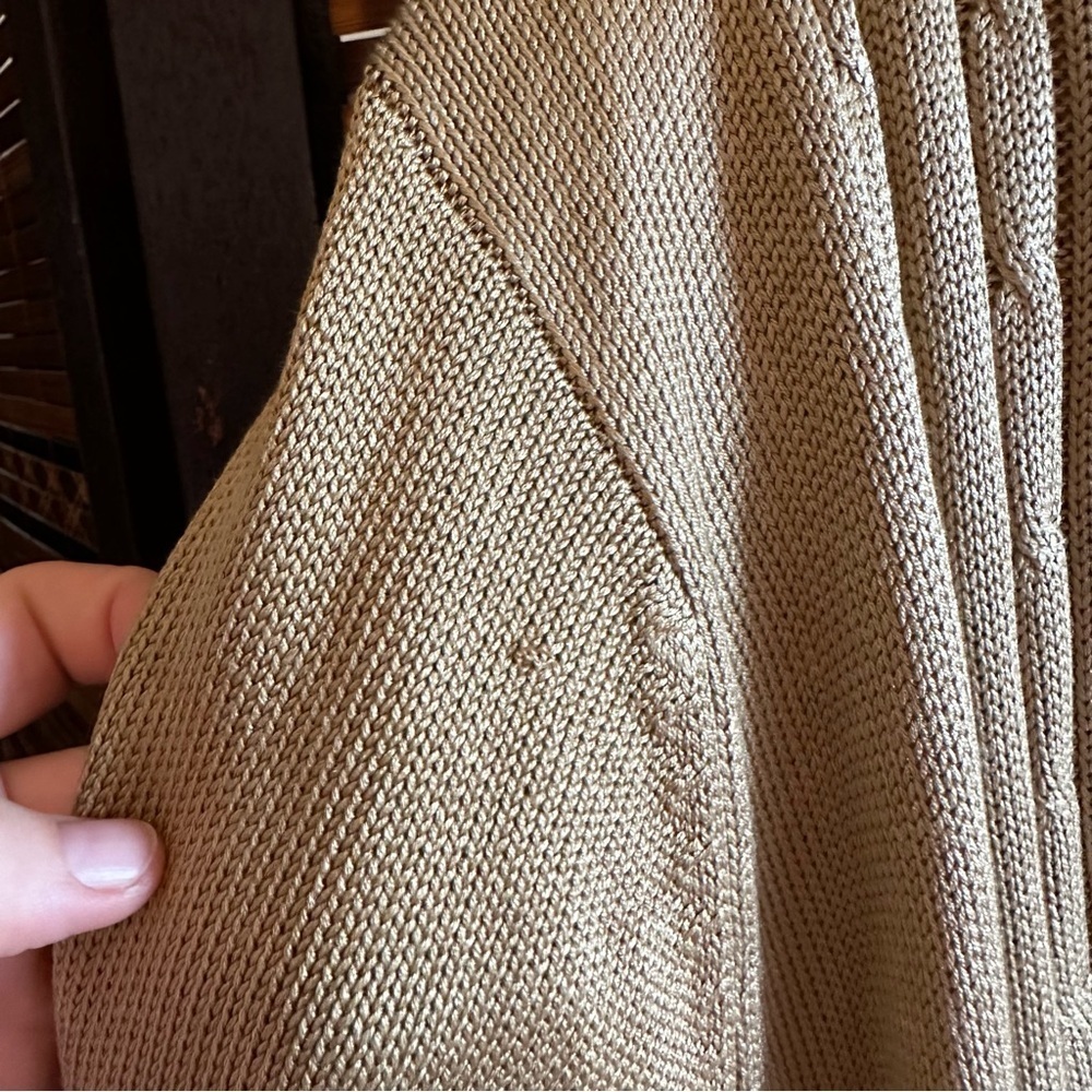 Vintage Keith Anthony Collection 100% Silk Grandpa V-Neck Cardigan Sweater - Picture 5 of 11